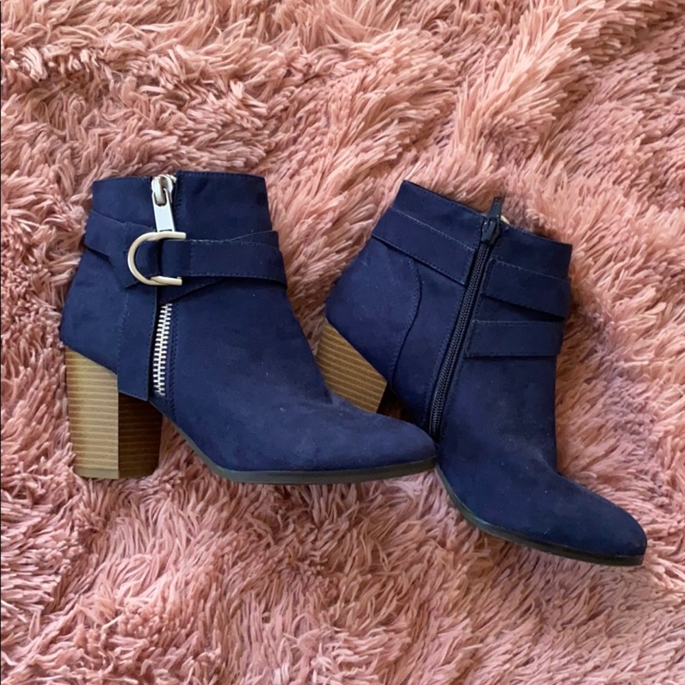 Navy ankle boot